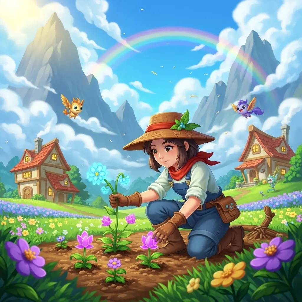 A cheerful farmer character in FANTASTYLE LIFE I